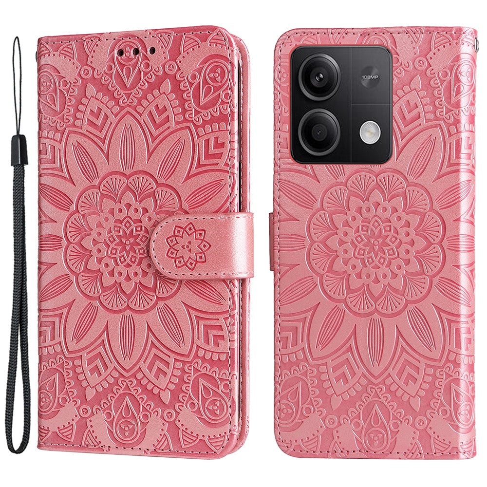 For Xiaomi Redmi Note 13 5G Case Sunflower Pattern Leather Phone Wallet Stand Cover