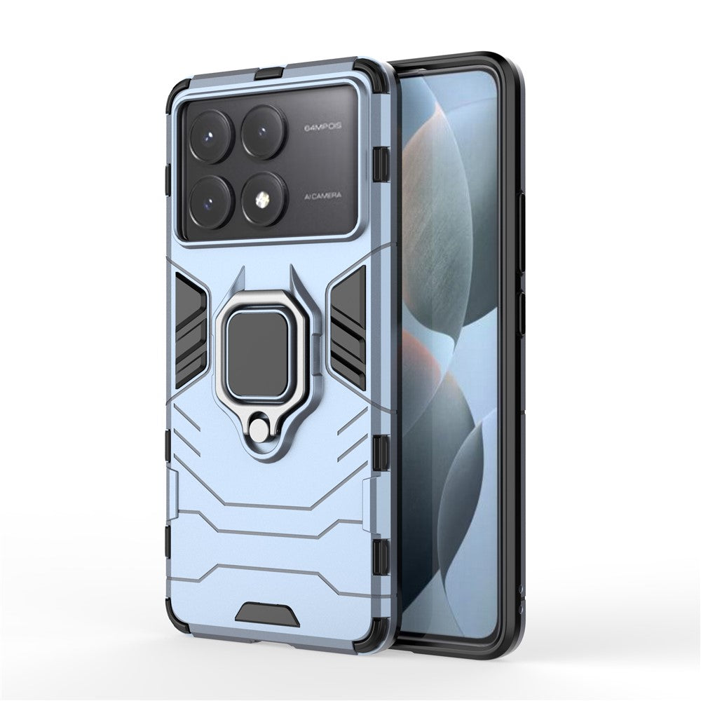For Xiaomi Redmi K70E 5G / Poco X6 Pro 5G Phone Case PC+TPU Cover Rotation Ring Holder Kickstand
