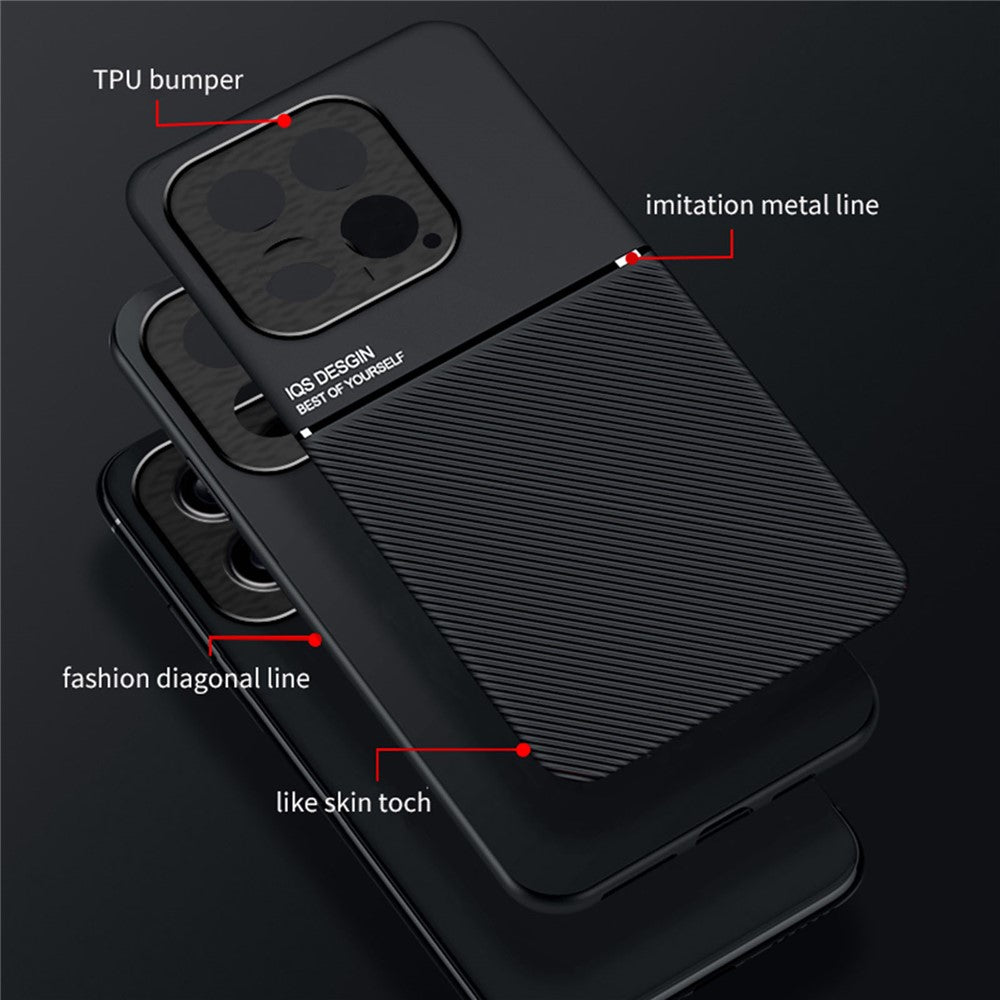 For Xiaomi 14 Case Fall Proof Mobile Phone Cover with Magnetic Holder Metal Sheet