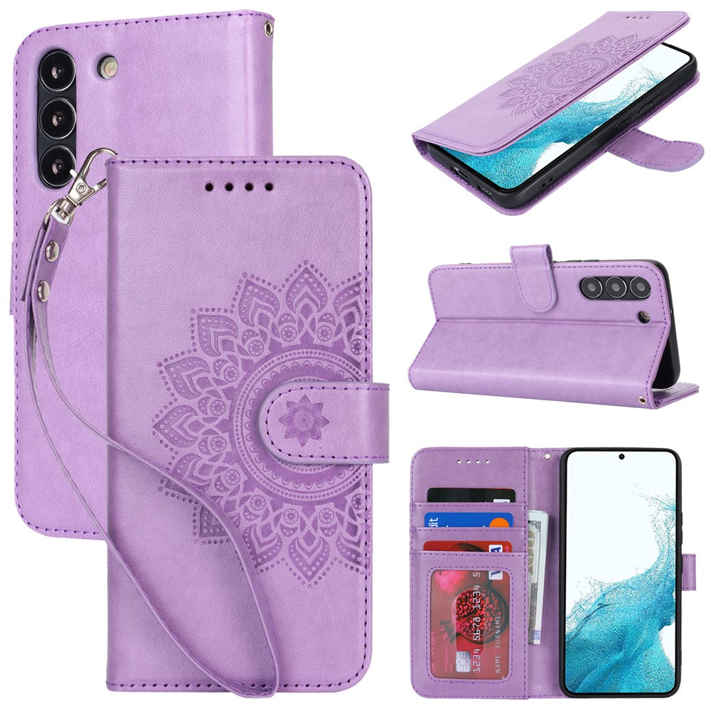 Galaxy S22 5G Wallet-Hülle – Mit Musterdruck, Kartenfächer & Riemen