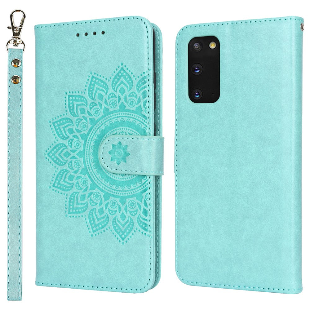 Galaxy S20 4G/5G Wallet-Hülle – Mit Musterdruck, Kartenfächer & Riemen