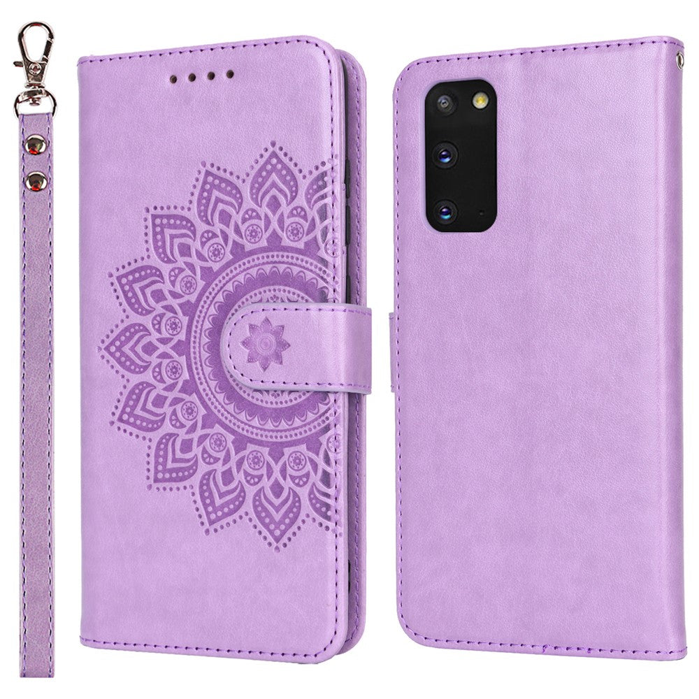 Galaxy S20 4G/5G Wallet-Hülle – Mit Musterdruck, Kartenfächer & Riemen