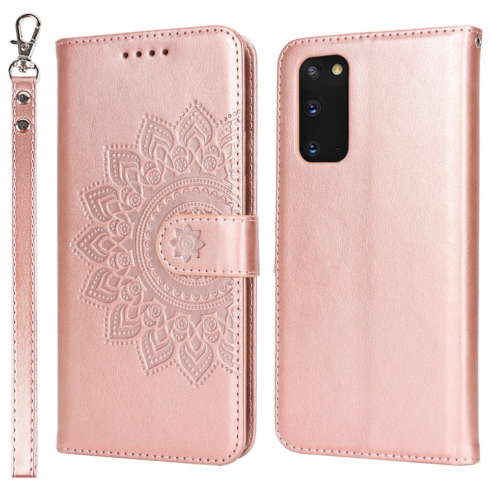 Galaxy S20 4G/5G Wallet-Hülle – Mit Musterdruck, Kartenfächer & Riemen