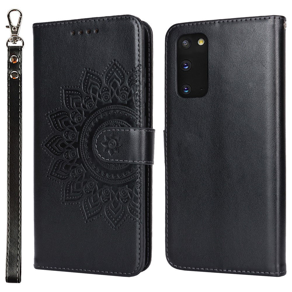 Galaxy S20 4G/5G Wallet-Hülle – Mit Musterdruck, Kartenfächer & Riemen