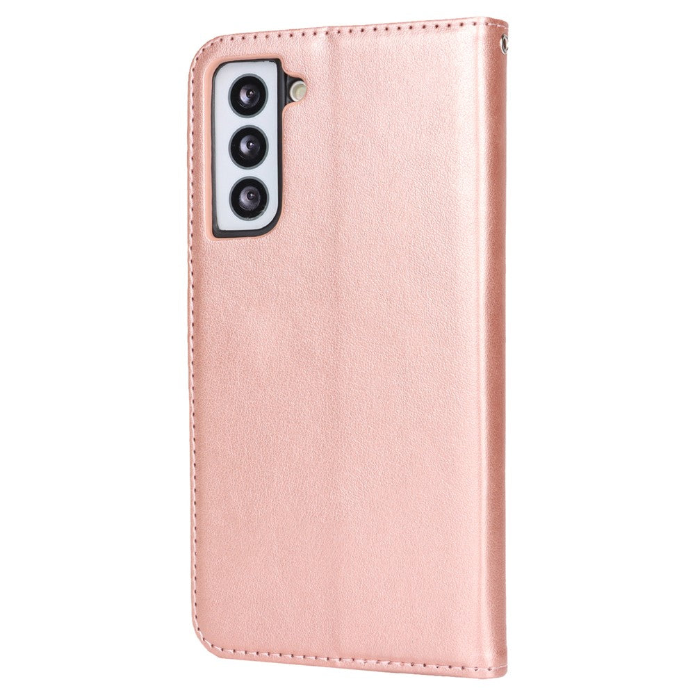 Galaxy S21 5G/4G Wallet-Hülle – Mit Musterdruck, Kartenfächer & Riemen