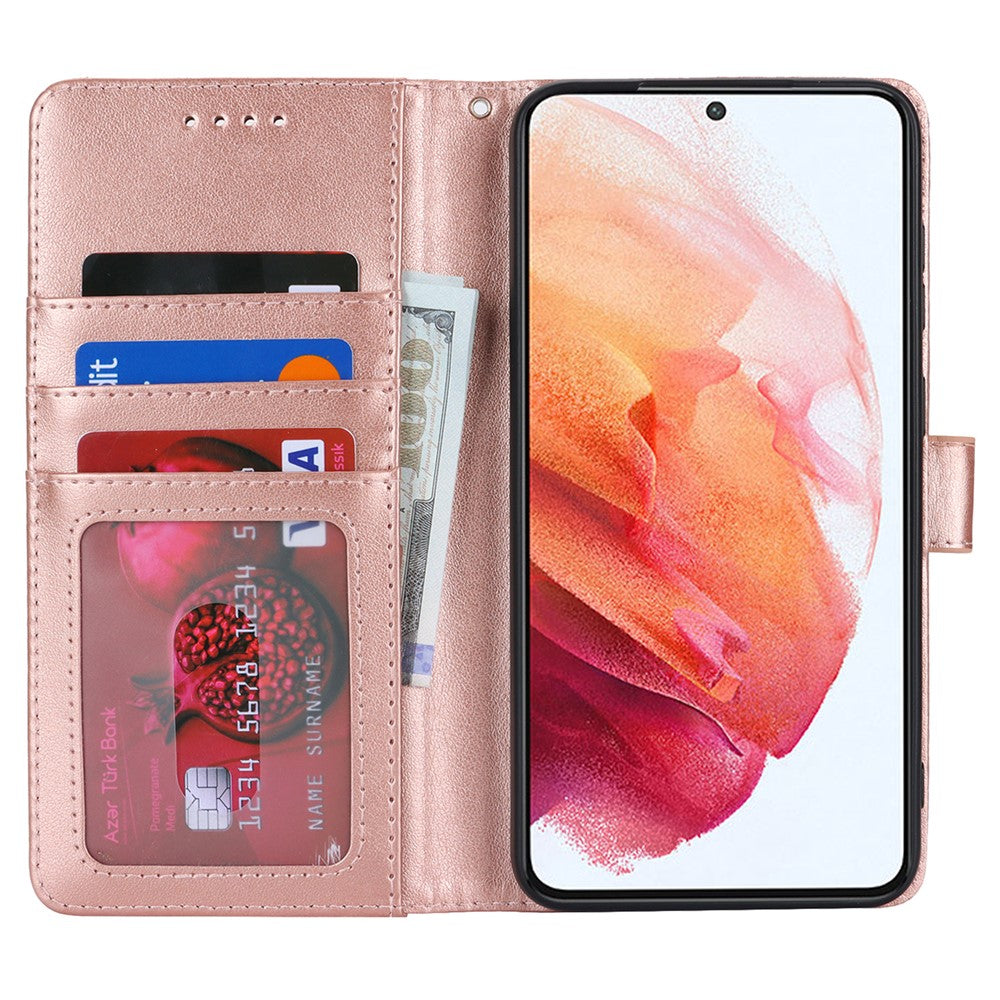 Galaxy S21 5G/4G Wallet-Hülle – Mit Musterdruck, Kartenfächer & Riemen