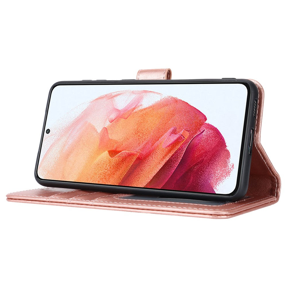 Galaxy S21 5G/4G Wallet-Hülle – Mit Musterdruck, Kartenfächer & Riemen