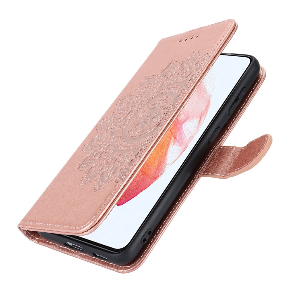 Galaxy S21 5G/4G Wallet-Hülle – Mit Musterdruck, Kartenfächer & Riemen