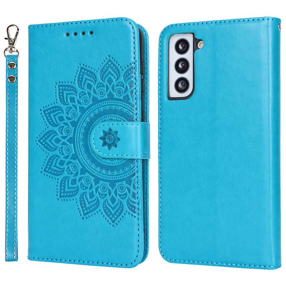 Galaxy S21 5G/4G Wallet-Hülle – Mit Musterdruck, Kartenfächer & Riemen