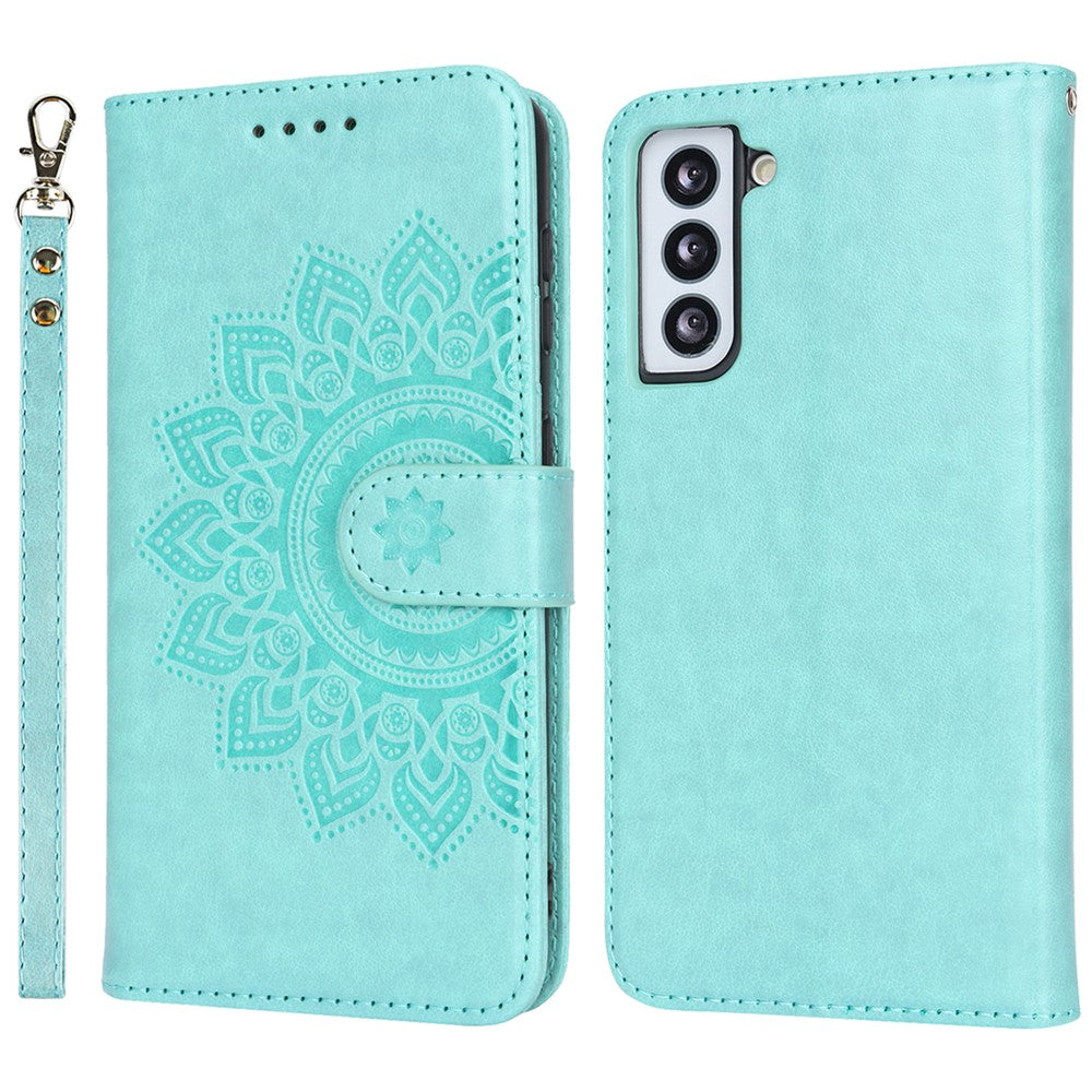 Galaxy S21 5G/4G Wallet-Hülle – Mit Musterdruck, Kartenfächer & Riemen