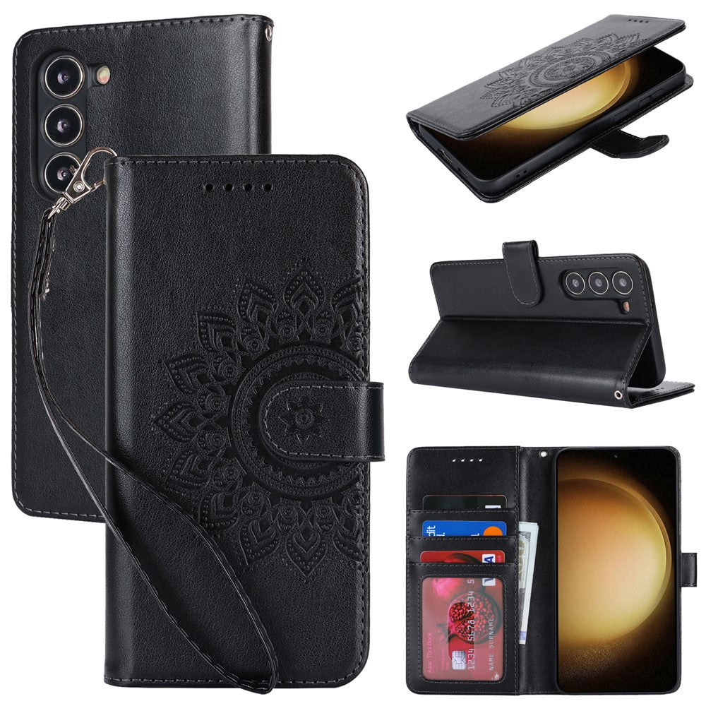Galaxy S23 Plus Wallet-Hülle – Mit Musterdruck, Kartenfächer & Riemen