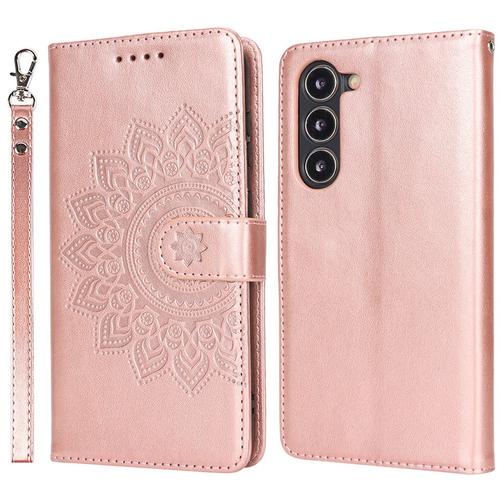 Galaxy S23 Plus Wallet-Hülle – Mit Musterdruck, Kartenfächer & Riemen