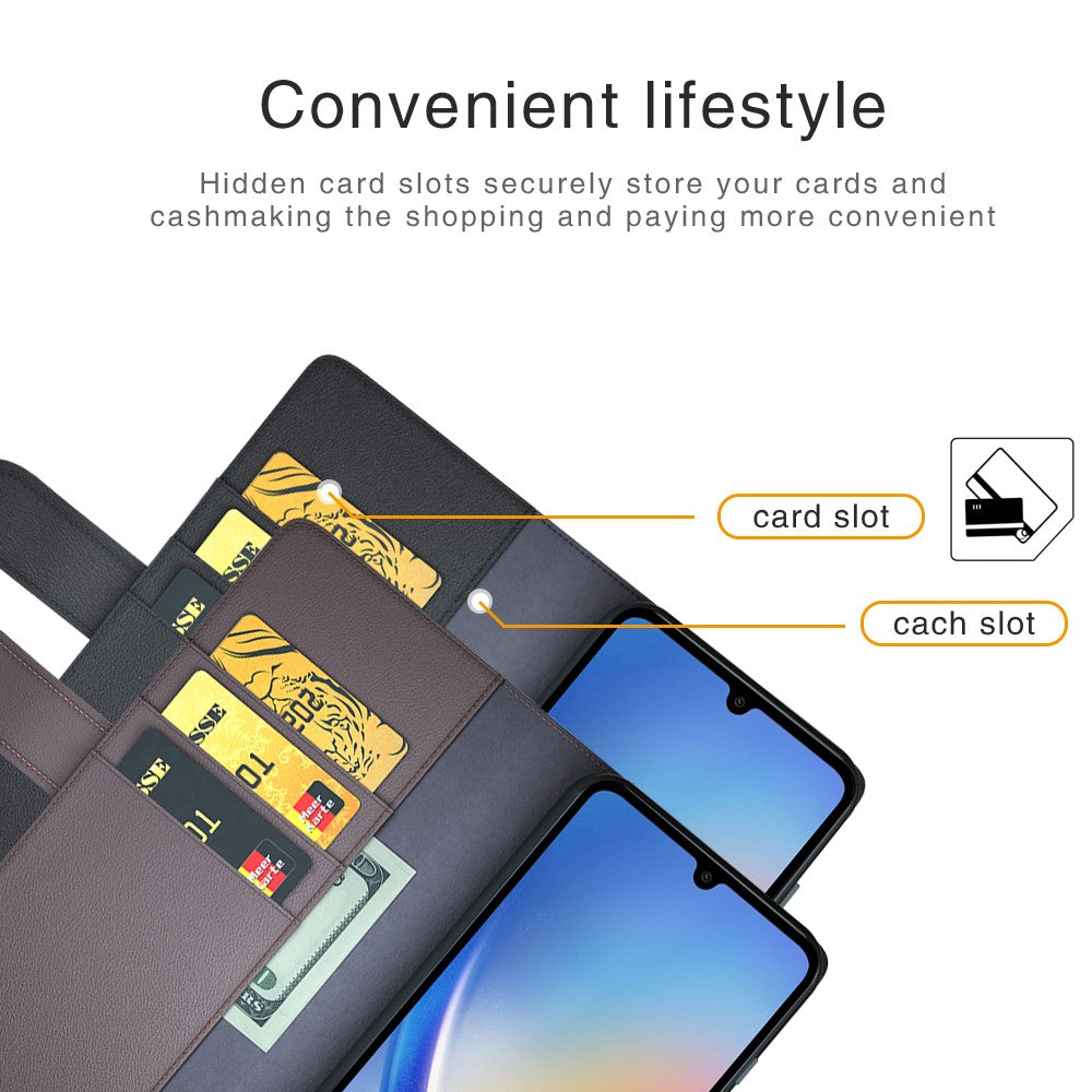Galaxy A35 5G Echtleder Hülle mit Kartenfach