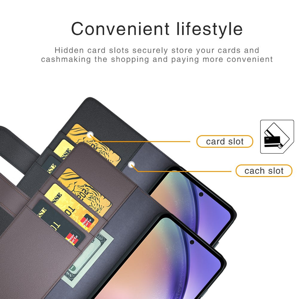 Galaxy A55 5G Echtleder Hülle mit Kartenfach