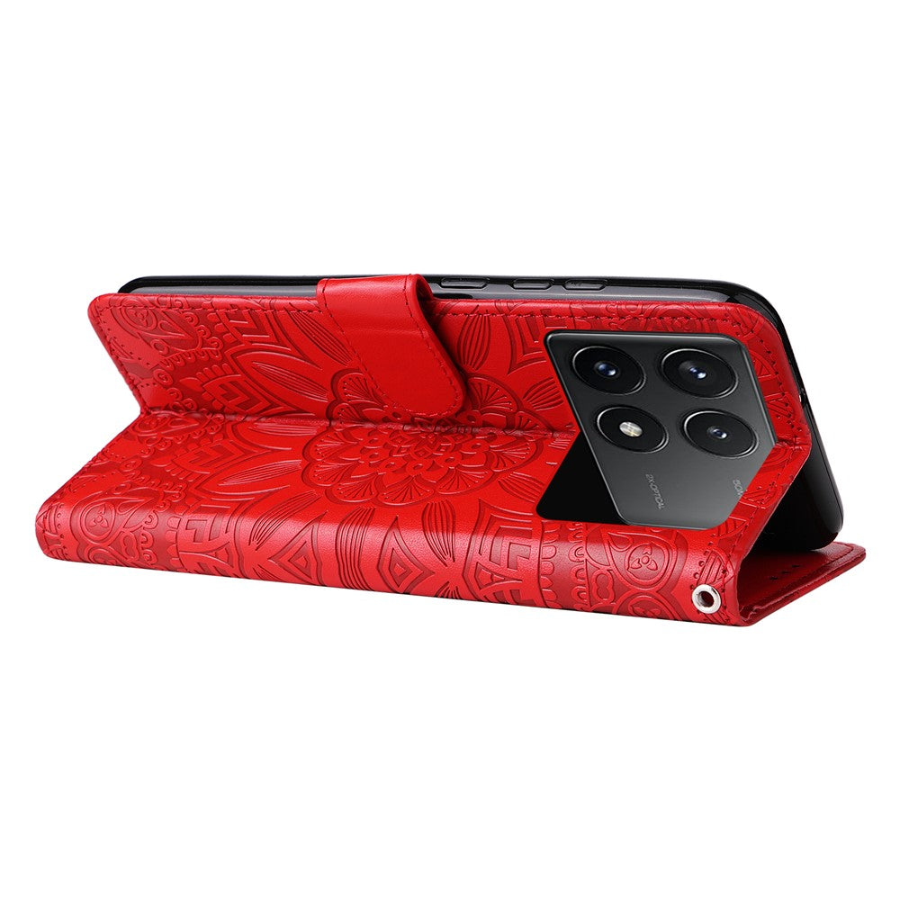 For Xiaomi Poco F6 Pro 5G / Redmi K70 5G / K70 Pro 5G Case Stand Imprinted PU Leather Phone Cover Wallet
