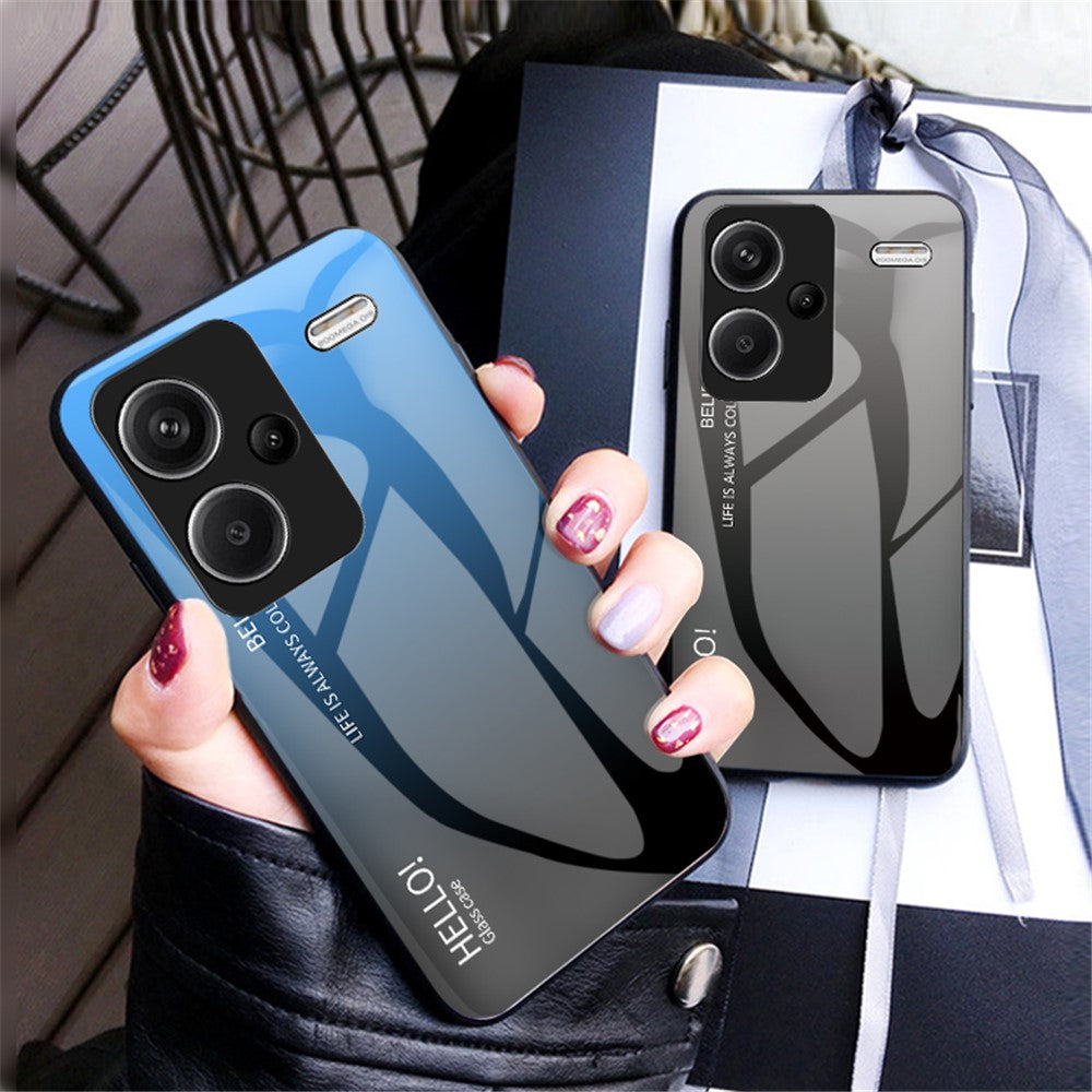 For Xiaomi Redmi Note 13 Pro+ 5G Gradient Tempered Glass Case Drop Protection