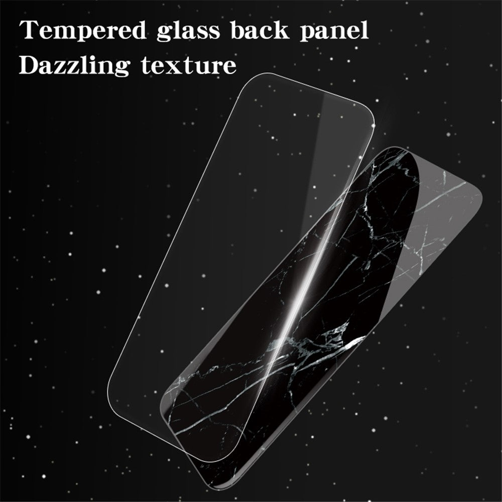 For Xiaomi Redmi Note 13 Pro+ 5G Cell Phone Case Marble Pattern Tempered Glass+PC+TPU Anti-drop Shell
