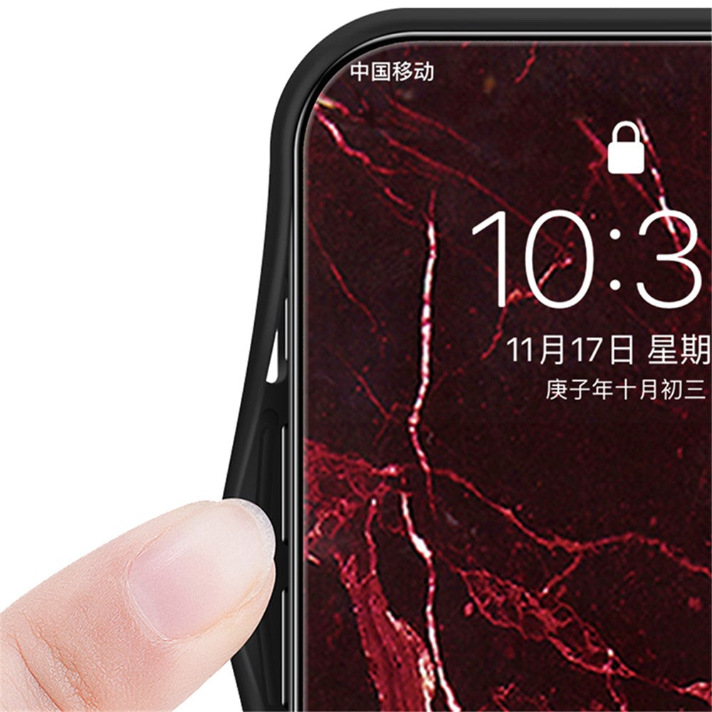 For Xiaomi Redmi Note 13 Pro+ 5G Cell Phone Case Marble Pattern Tempered Glass+PC+TPU Anti-drop Shell