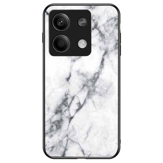 Xiaomi Redmi Note 13 5G Handyhülle – Gehäuse mit Marmormuster, stoßfestes gehärtetes Glas + PC + TPU-Abdeckung