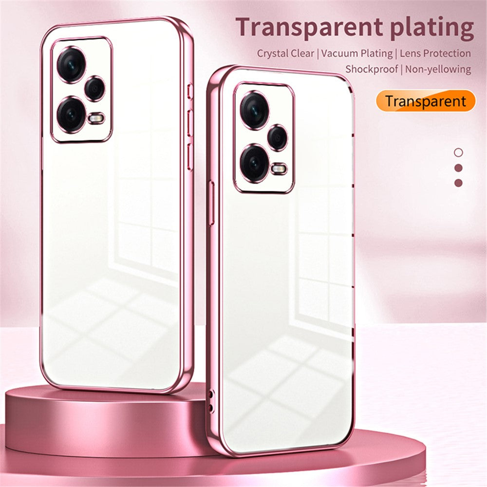 For Xiaomi Redmi Note 12 Pro+ 5G TPU Case Electroplating Precise Lens Cutout Back Shell
