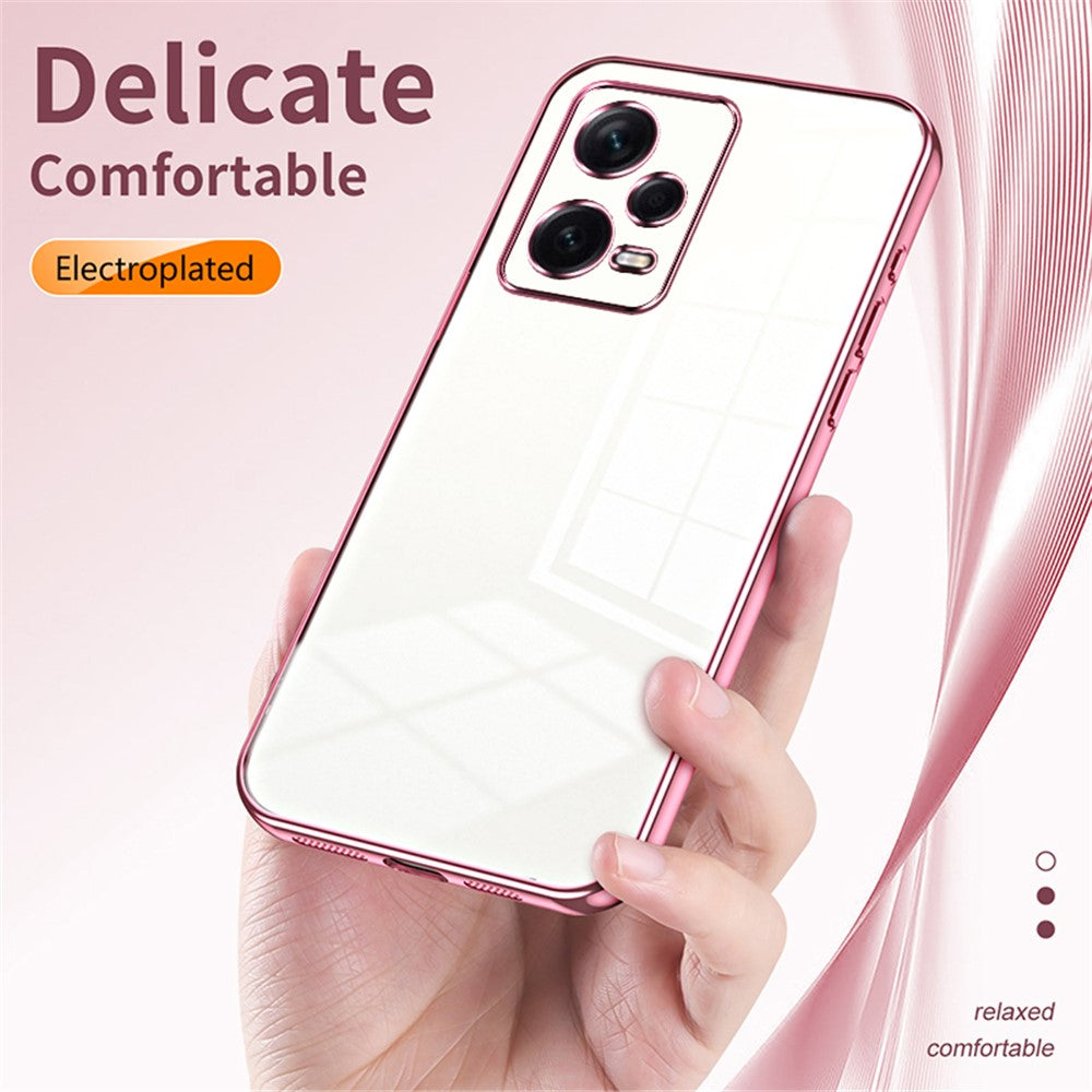 For Xiaomi Redmi Note 12 Pro+ 5G TPU Case Electroplating Precise Lens Cutout Back Shell