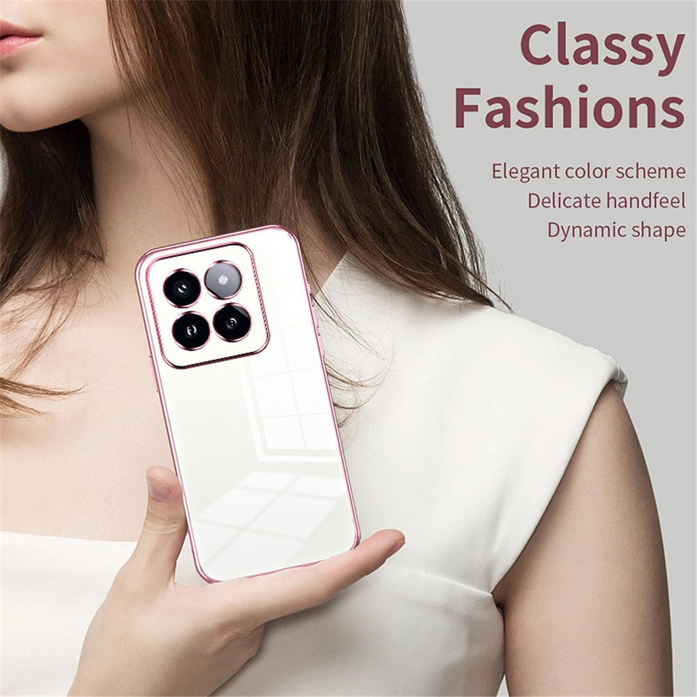 For Xiaomi 14 Pro Case Electroplating Soft TPU Protective Back Shell with Precise Lens Cutout