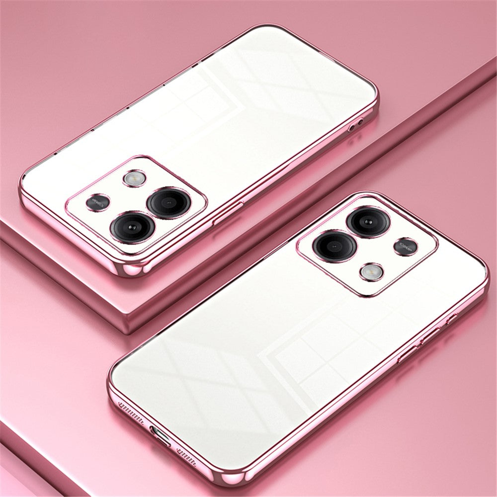For Xiaomi Redmi Note 13 5G Cell Phone Case Electroplated Crystal Clear Cover with Precise Lens Cutout