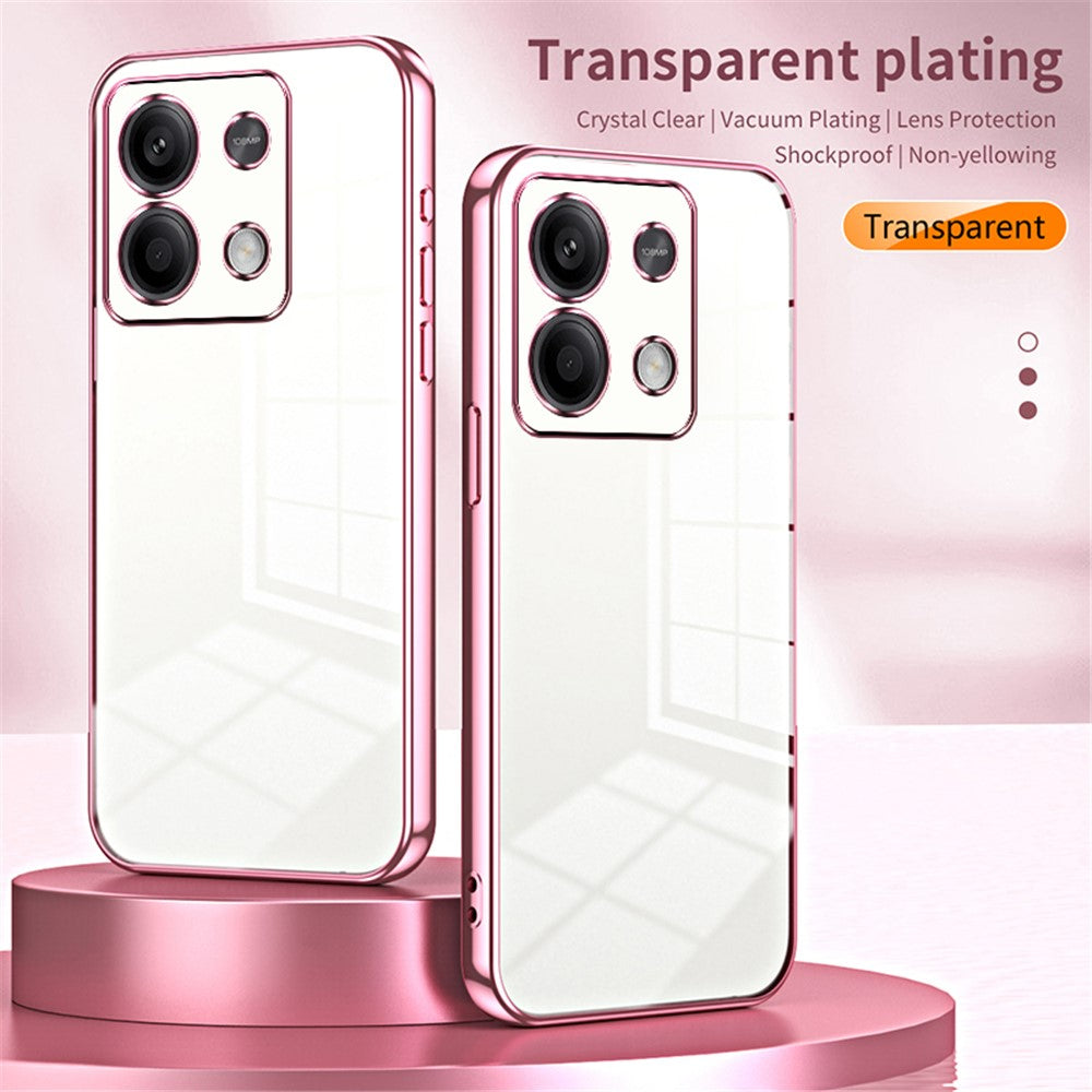 For Xiaomi Redmi Note 13 5G Cell Phone Case Electroplated Crystal Clear Cover with Precise Lens Cutout