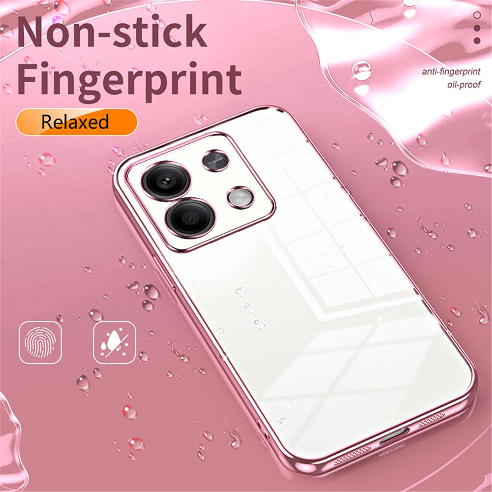 For Xiaomi Redmi Note 13 5G Cell Phone Case Electroplated Crystal Clear Cover with Precise Lens Cutout