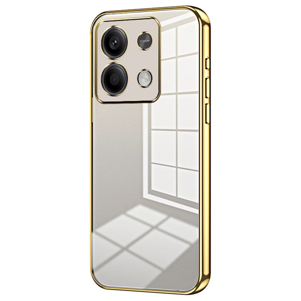 For Xiaomi Redmi Note 13 5G Cell Phone Case Electroplated Crystal Clear Cover with Precise Lens Cutout