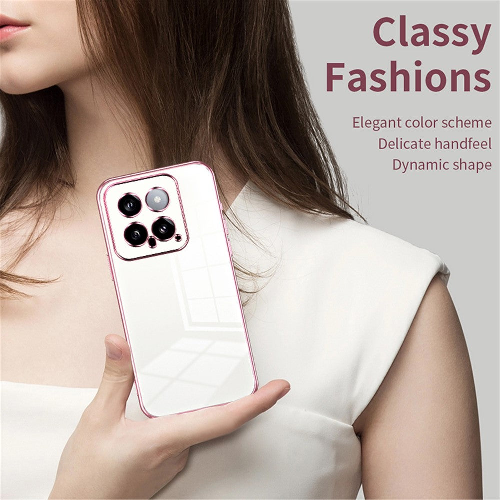 For Xiaomi 14 TPU Phone Case Electroplated Frame Protective Cover