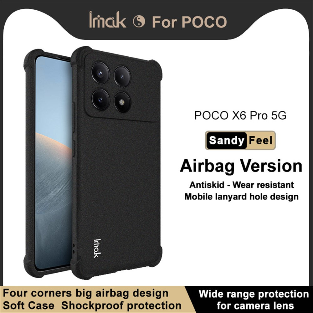 IMAK For Xiaomi Redmi K70E 5G / Poco X6 Pro 5G TPU Case Matte Airbag Corner Protective Back Shell