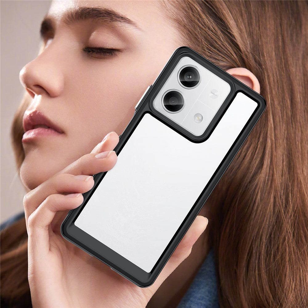 For Xiaomi Redmi Note 13 5G Phone Case Colorful TPU Frame+Acrylic Clear Back