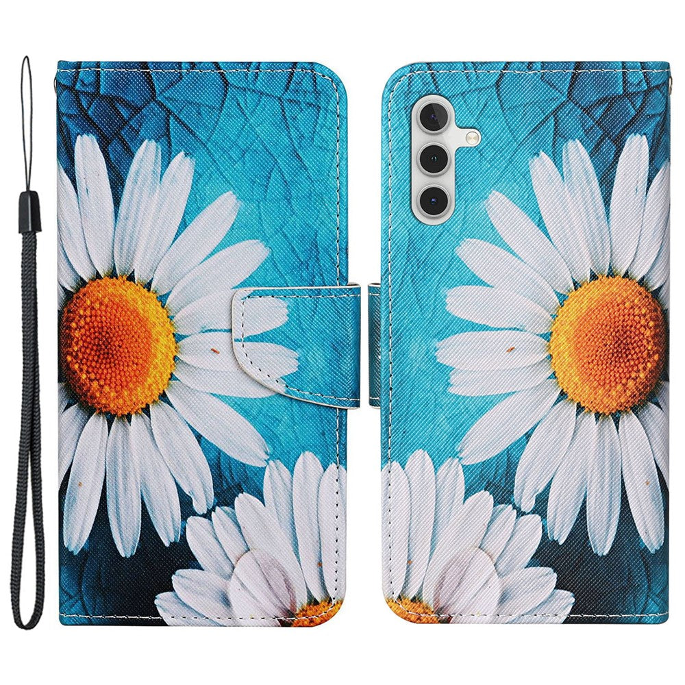 Galaxy A35 5G Wallet-Hülle – Musterdruck, mit Ständer & Riemen