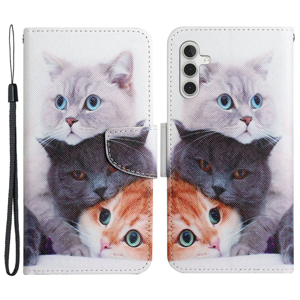 Galaxy A35 5G Wallet-Hülle – Musterdruck, mit Ständer & Riemen