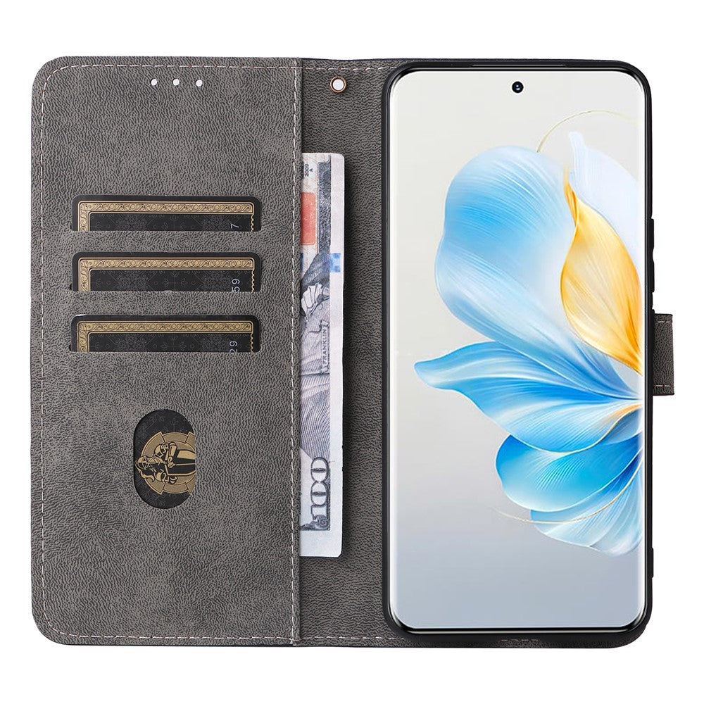 For Honor 100 5G Leather Case Wallet Phone Cover RFID Blocking