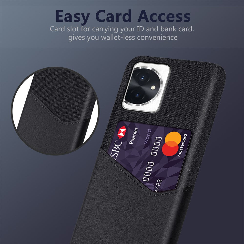 Cloth Texture Phone Case for Honor 100 5G PU Leather + PC Cover with Card Slot