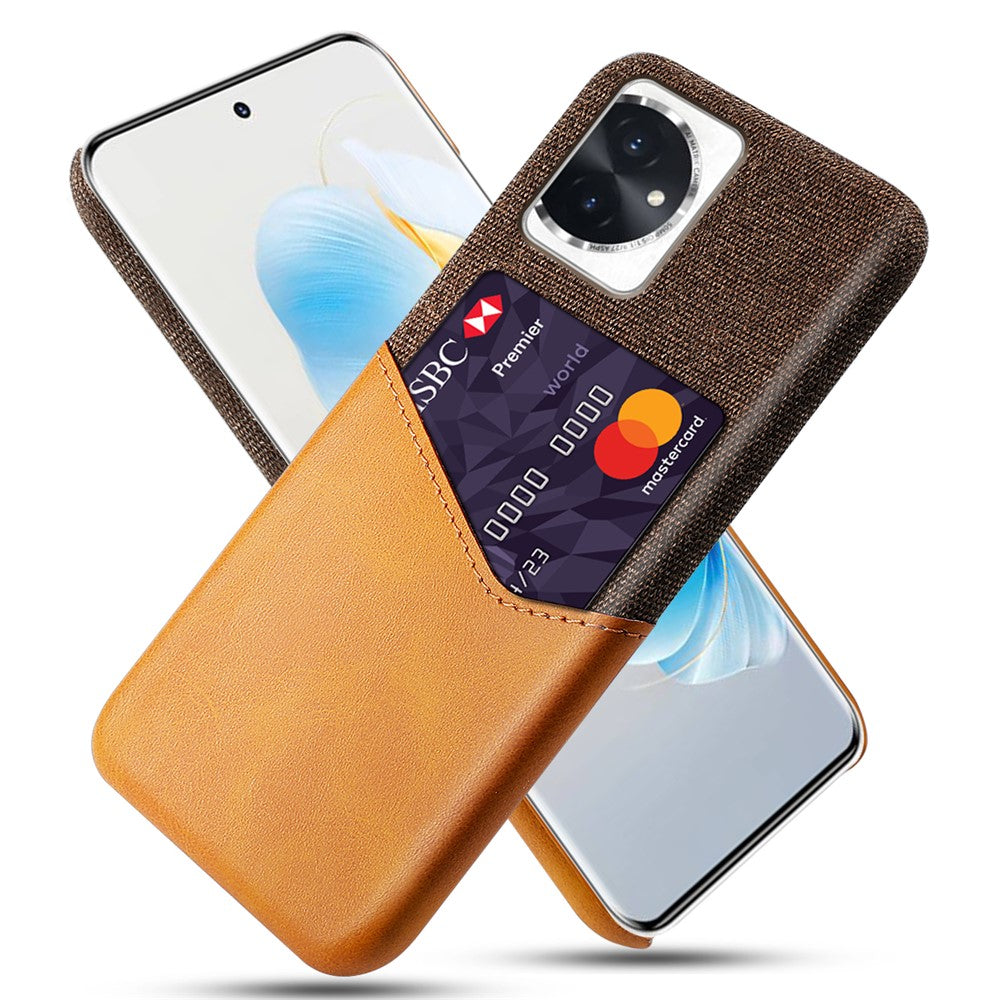 Cloth Texture Phone Case for Honor 100 5G PU Leather + PC Cover with Card Slot