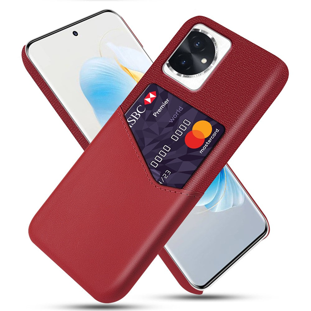 Cloth Texture Phone Case for Honor 100 5G PU Leather + PC Cover with Card Slot