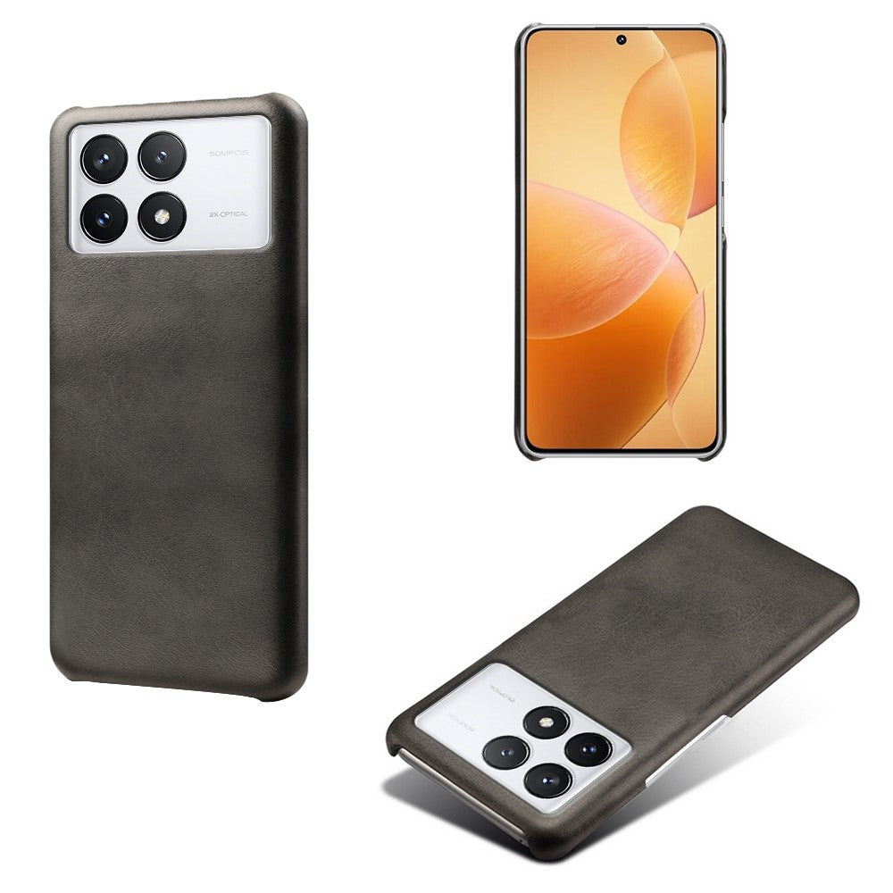 For Xiaomi Redmi K70E 5G / Poco X6 Pro 5G Calf Texture Phone Case Anti-Scratch PU Leather Coated PC Cover