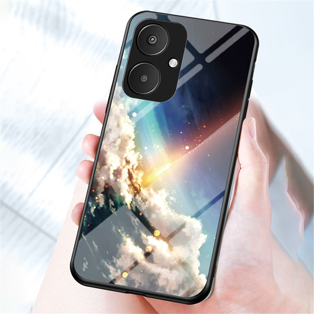 For Xiaomi Redmi 13C 5G / 13R 5G / Poco M6 5G Tempered Glass Phone Case Starry Sky Pattern