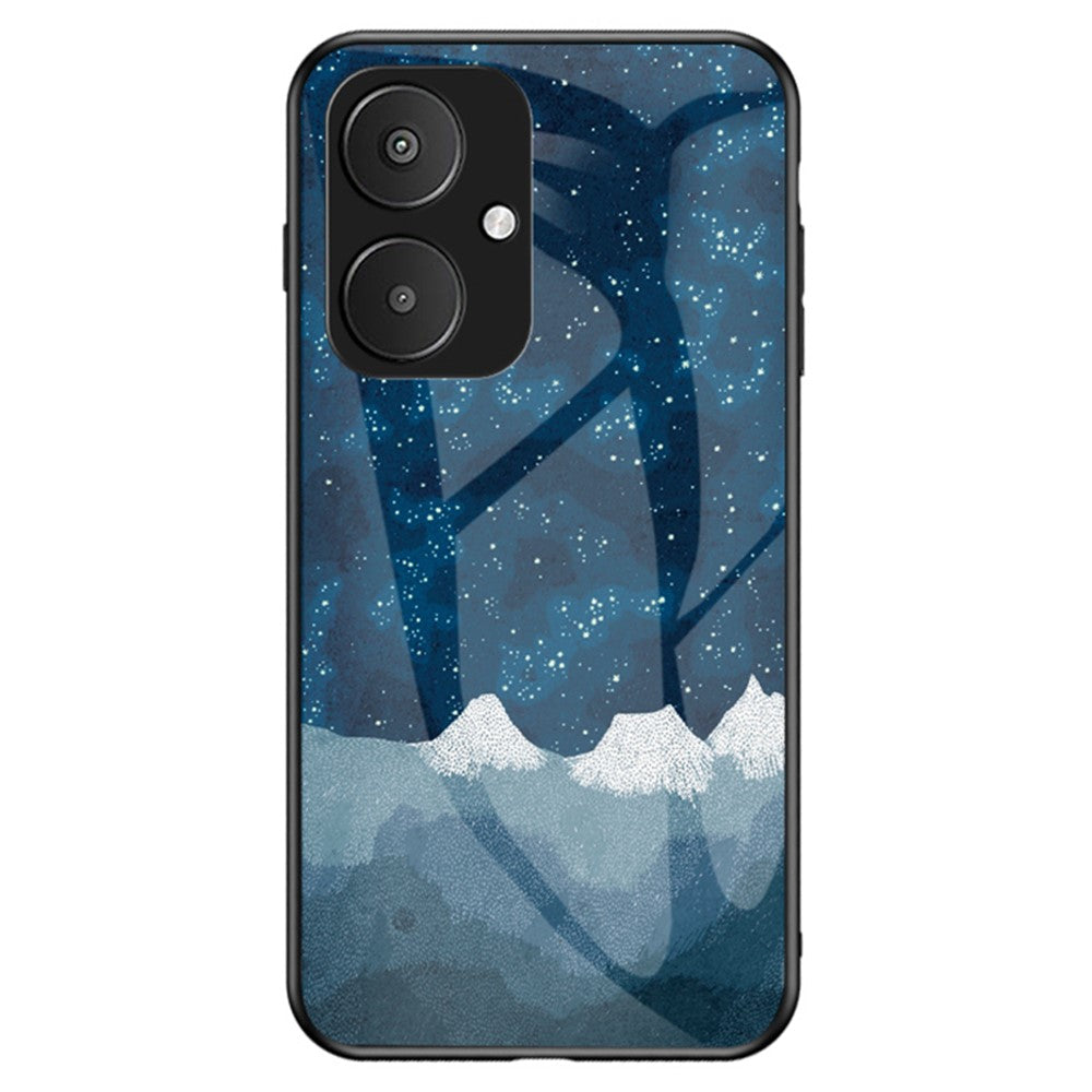 For Xiaomi Redmi 13C 5G / 13R 5G / Poco M6 5G Tempered Glass Phone Case Starry Sky Pattern
