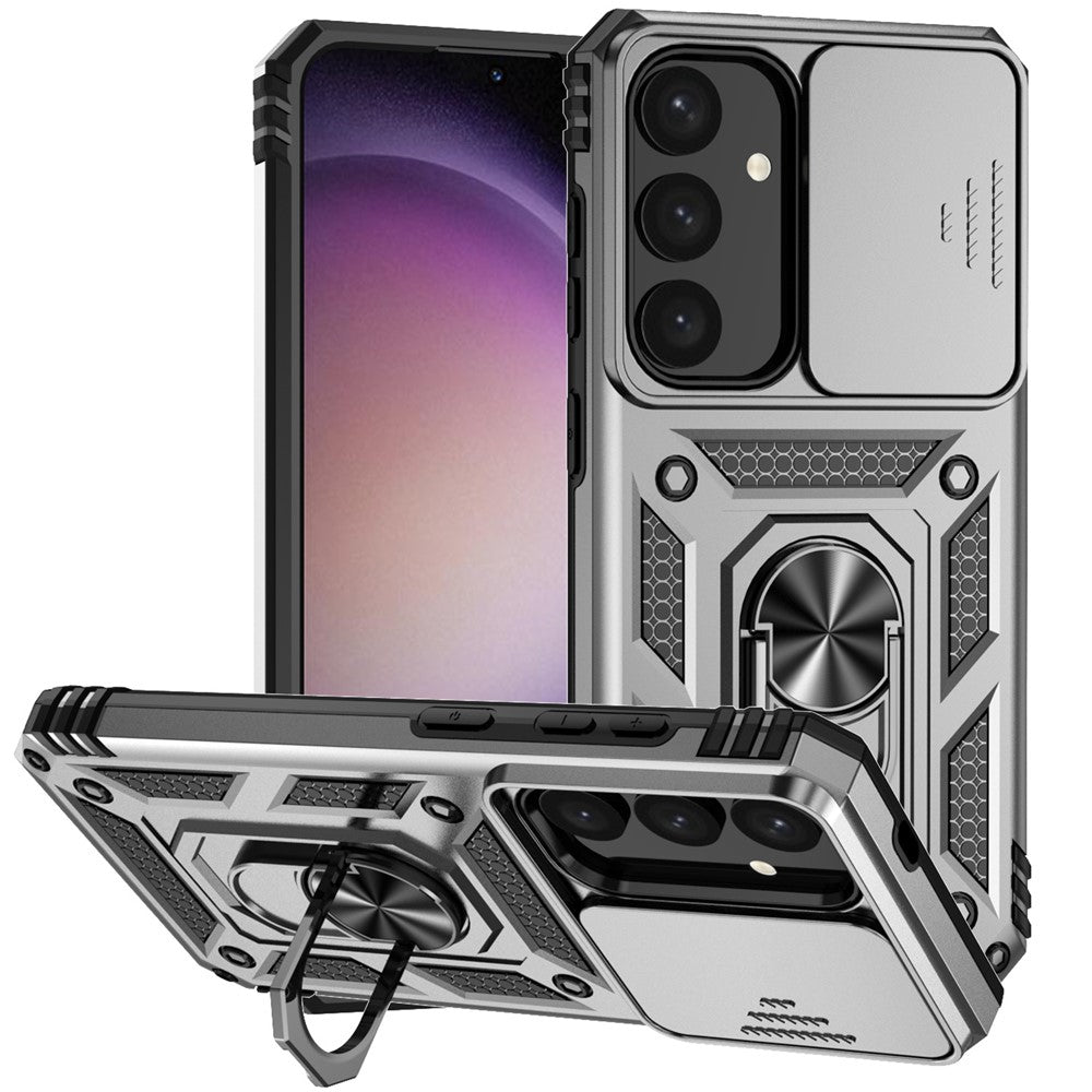 Galaxy S24 Plus Stoßfeste Schutzhülle – mit Kameraschutz-Schieber & 360° Ringhalter
