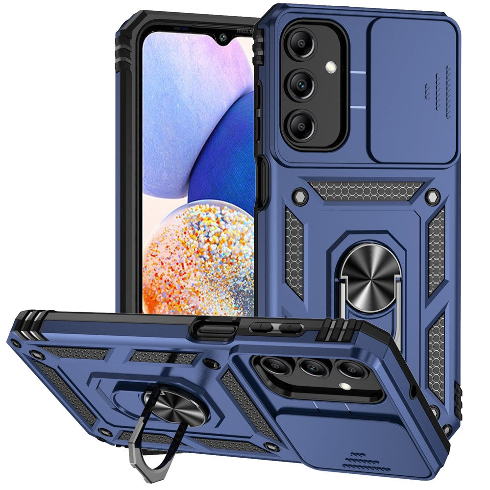 Galaxy A15 5G Stoßfeste Schutzhülle – mit Kameraschutz-Schieber & 360° Ringhalter