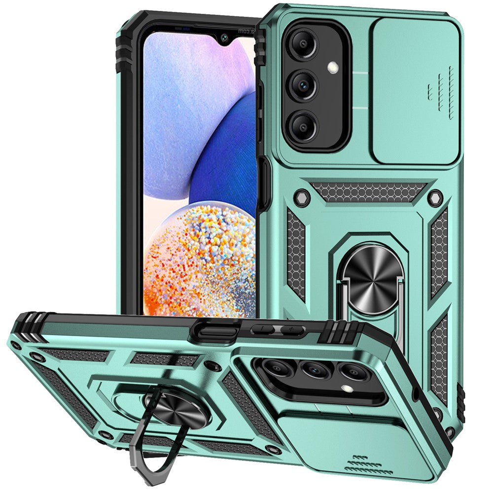 Galaxy A15 5G Stoßfeste Schutzhülle – mit Kameraschutz-Schieber & 360° Ringhalter