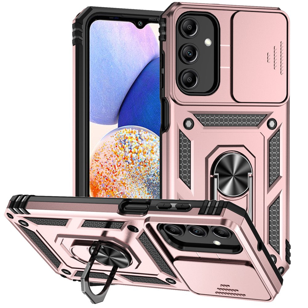 Galaxy A15 5G Stoßfeste Schutzhülle – mit Kameraschutz-Schieber & 360° Ringhalter