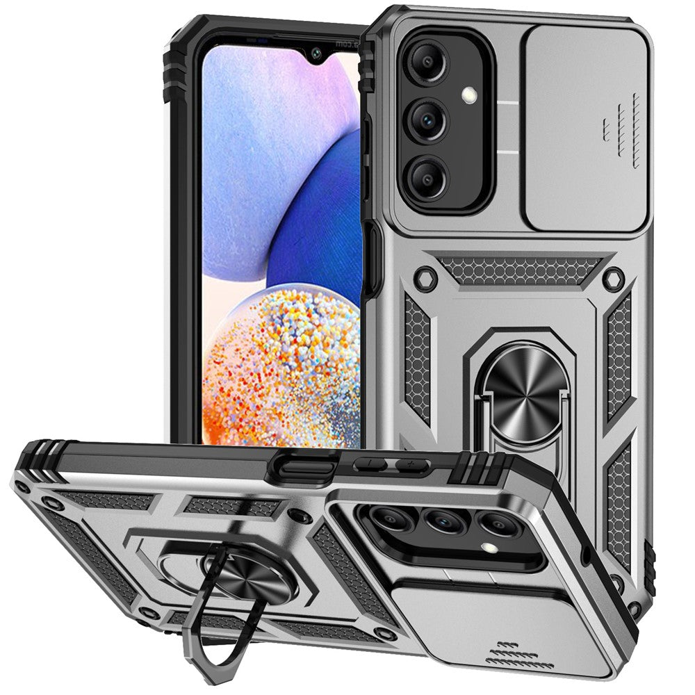 Galaxy A15 5G Stoßfeste Schutzhülle – mit Kameraschutz-Schieber & 360° Ringhalter