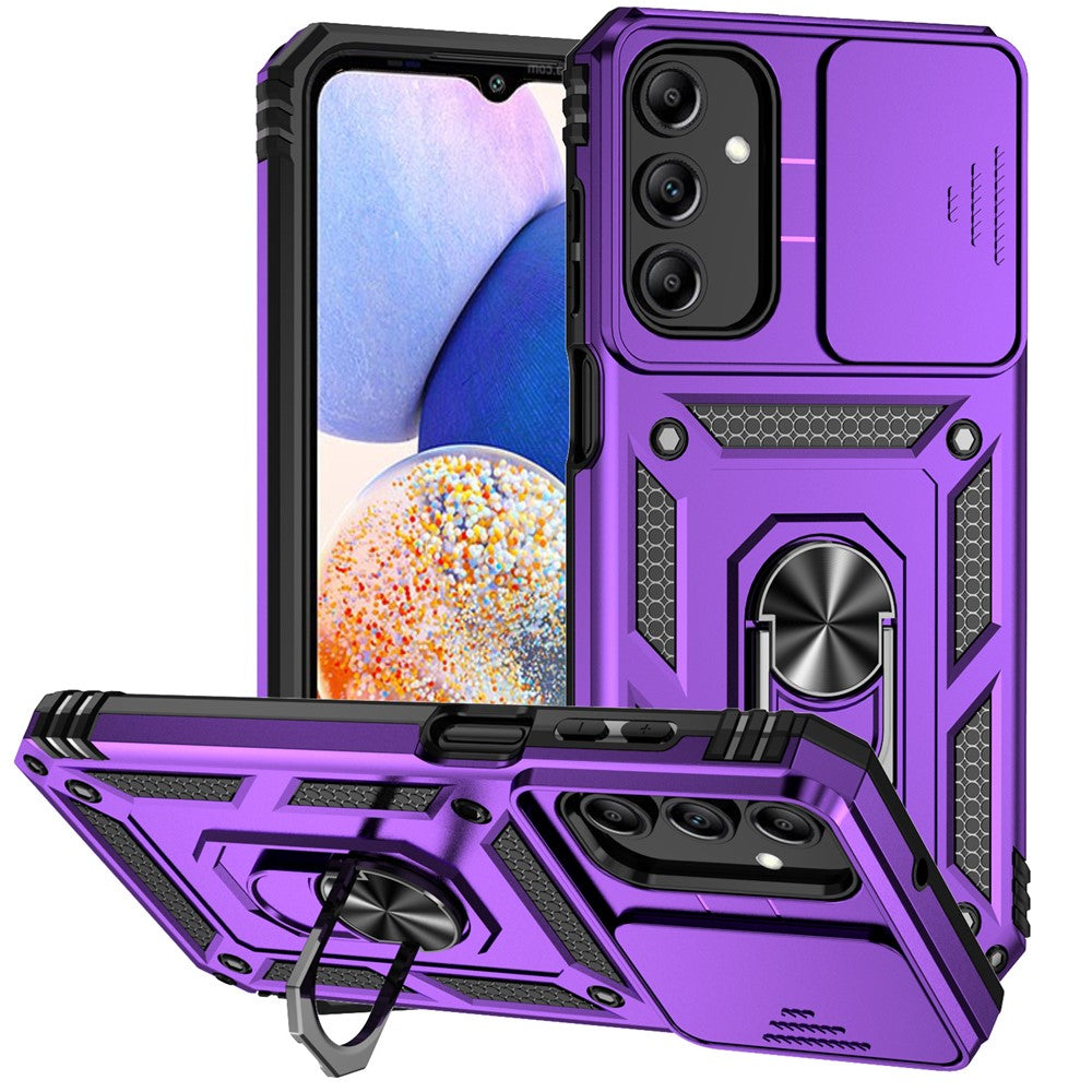 Galaxy A15 5G Stoßfeste Schutzhülle – mit Kameraschutz-Schieber & 360° Ringhalter