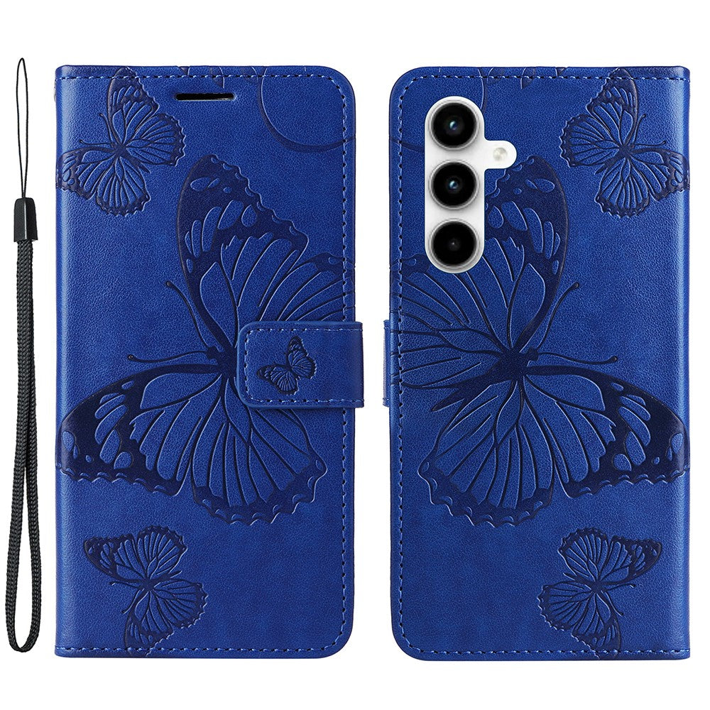 Galaxy A35 5G Wallet-Hülle – Schmetterling Aufgedruckt & Mit Ständer und Riemen