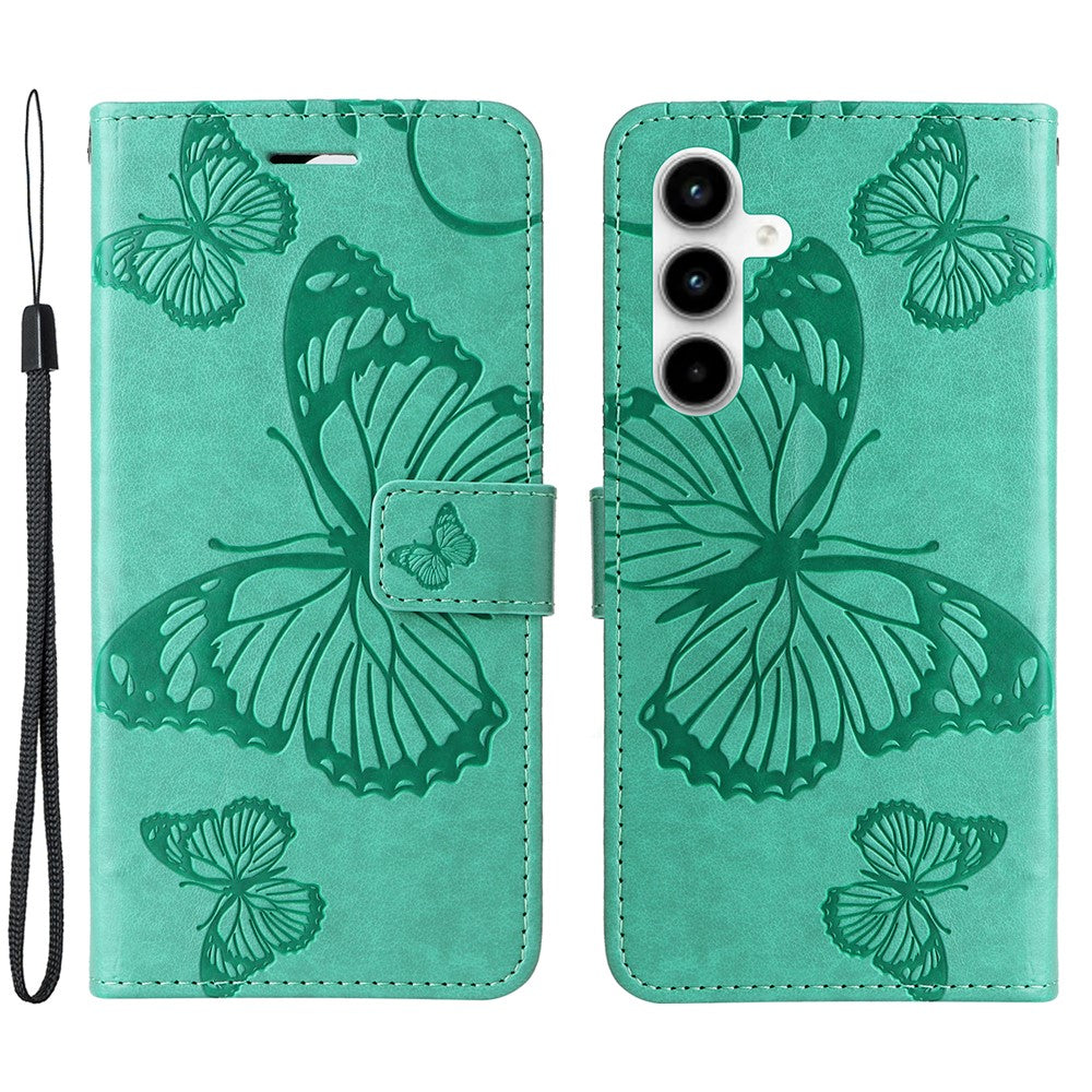 Galaxy A35 5G Wallet-Hülle – Schmetterling Aufgedruckt & Mit Ständer und Riemen
